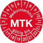 Prüfplaketten - Medizintechnik MTK gültig bis, Jahr 2017 - 2022