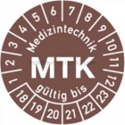 Prüfplaketten - Medizintechnik MTK gültig bis, Jahr 2018 - 2023
