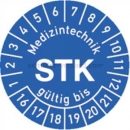 Prüfetiketten: Prüfplaketten - Medizintechnik STK gültig bis, Jahr 2016 - 2021