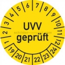 Prüfetiketten: Prüfplaketten - UVV geprüft, Jahr 2019 - 2024