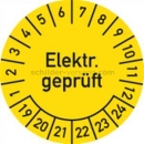 Prüfetiketten: Prüfplaketten - Elektr. geprüft, Jahr 2019 - 2024