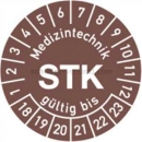 Prüfetiketten: Prüfplaketten - Medizintechnik STK gültig bis, Jahr 2018 - 2023